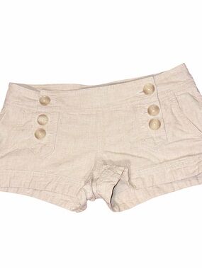 Express Women’s High-Waist Sailor Shorts in Cream